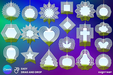 Wind Spinner Canva Mockups | Editable | Easy to use Mock Up Photo SvgOcean 