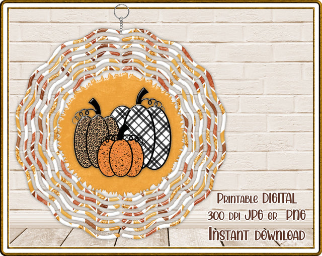 Wind Spinner | Fall | Autumn| Pumpkin | PNG JPG Digital Download Sublimation Designs by Rae 