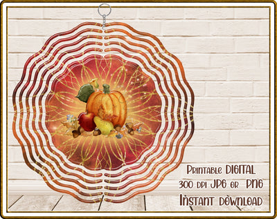 Wind Spinner | Fall | Autumn | Pumpkins | PNG JPG | Digital Download Sublimation Designs by Rae 
