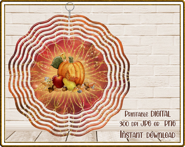 Wind Spinner | Fall | Autumn | Pumpkins | PNG JPG | Digital Download Sublimation Designs by Rae 