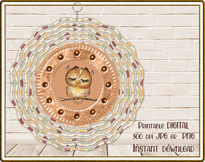 Wind Spinner | Fall | Owl | Cute Owl | PNG JPG | Digital Download Sublimation Designs by Rae 