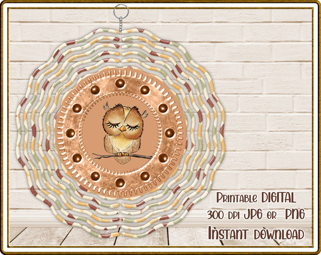 Wind Spinner | Fall | Owl | Cute Owl | PNG JPG | Digital Download Sublimation Designs by Rae 