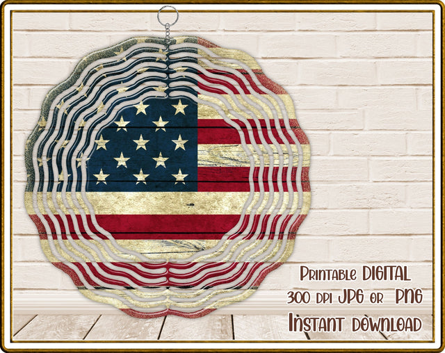 Wind Spinner | Patriotic | Flag | PNG JPG | Digital Download Sublimation Designs by Rae 