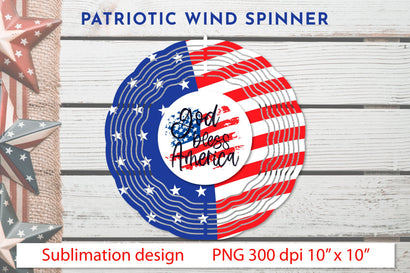Wind spinner. Patriotic sublimation design God bless America Sublimation Angelina Semenova 