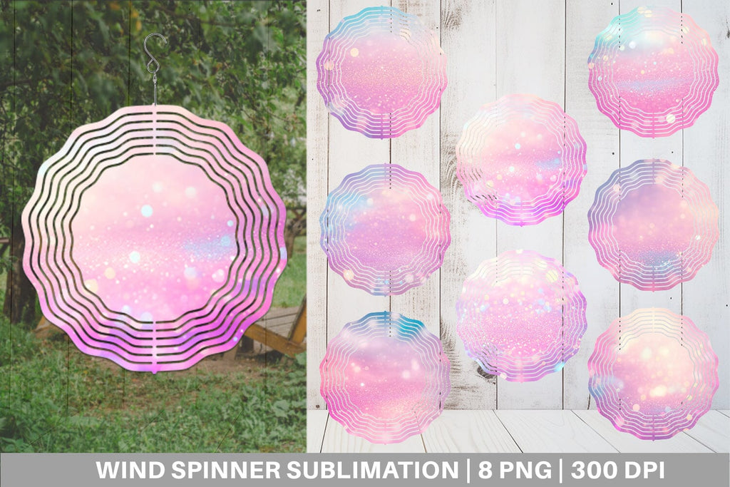 Wind Spinner Pastel Glitter Background - So Fontsy