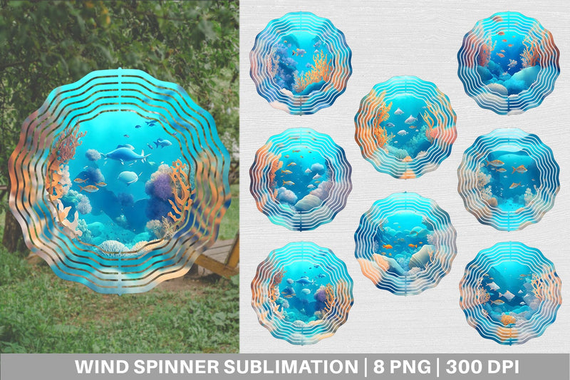 3D Underwater landscape Wind Spinner | Sublimation Spinner - So Fontsy
