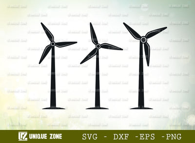 Wind Turbine SVG Cut File, Wind Turbines Landscape Svg, Wind Energy Svg, Windmill Svg, Electric Pole Svg, Farmhouse Windmill Svg SVG Unique Zone 