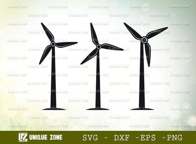 Wind Turbine SVG Cut File, Wind Turbines Landscape Svg, Wind Energy Svg, Windmill Svg, Electric Pole Svg, Farmhouse Windmill Svg SVG Unique Zone 