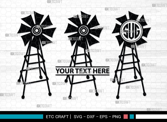 Windmill Electric Monogram, Windmill Electric Silhouette, Windmill Electric SVG, Windmill Svg, Old Windmill Svg, Farmhouse Windmill Svg, Electric Pole Svg, SB00481 SVG ETC Craft 
