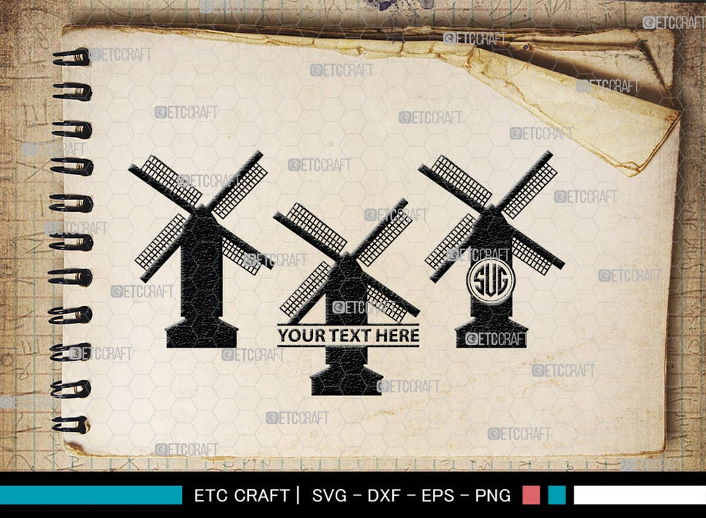 Windmill Electric Monogram, Windmill Electric Silhouette, Windmill ...