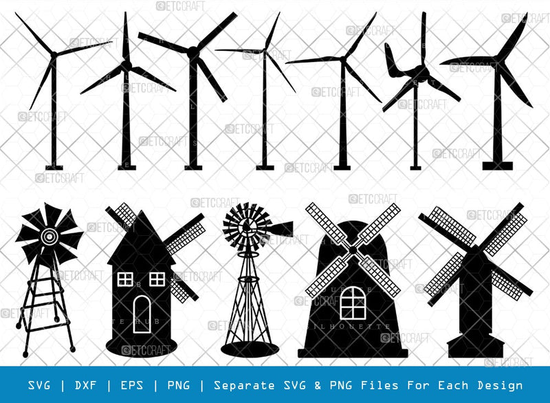 Windmill Electric SVG Cut Files | Windmill Electric Silhouette ...