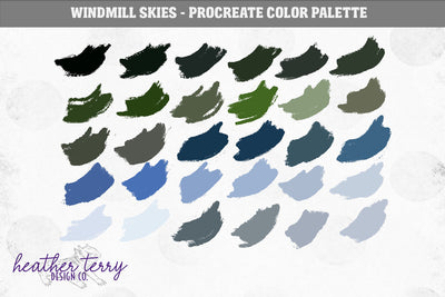 Windmill Skies Procreate Color Palette Digital Pattern Heather Terry Design Co. 