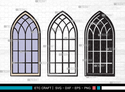 Window Clipart SVG, Church Windows Svg, Gothic Windows Svg, Casement Svg, Windows Frame Svg, Window Clipart SVG ETC Craft 