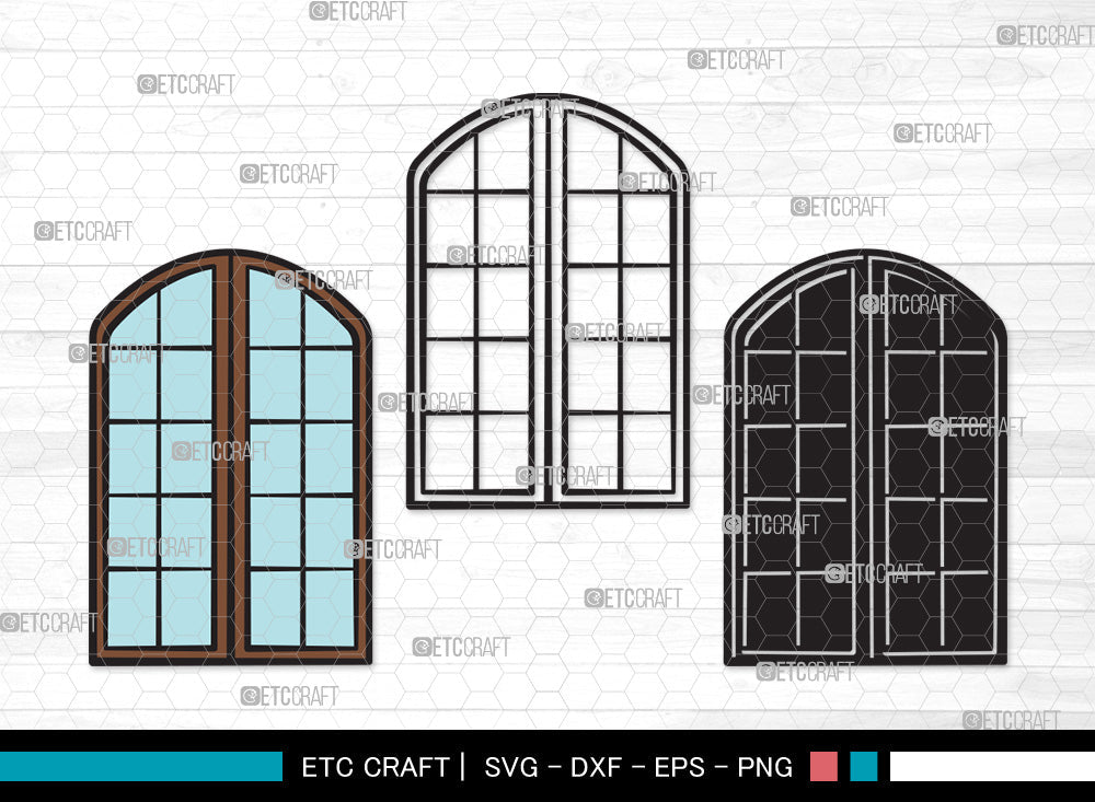 Window Clipart SVG, Church Windows Svg, Gothic Windows Svg, Casement ...