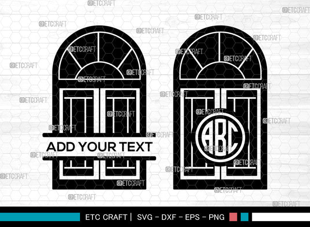 Window Monogram SVG, Casement Svg, Windows Frame Svg, Gothic Windows Svg, Circle Monogram Svg SVG ETC Craft 