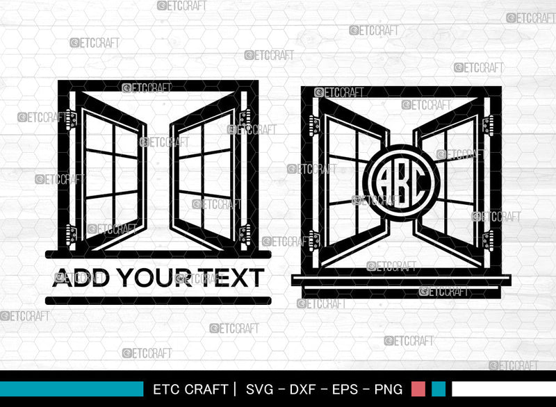 Window Monogram SVG, Casement Svg, Windows Frame Svg, Gothic Windows Svg, Circle Monogram Svg SVG ETC Craft 