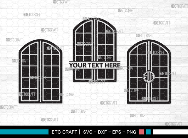 Window Monogram SVG, Church Windows Svg, Gothic Windows Svg, Casement Svg, Windows Frame Svg, Window Monogram SVG ETC Craft 