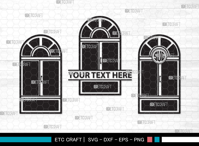 Window Monogram SVG, Church Windows Svg, Gothic Windows Svg, Casement Svg, Windows Frame Svg, Window Monogram SVG ETC Craft 