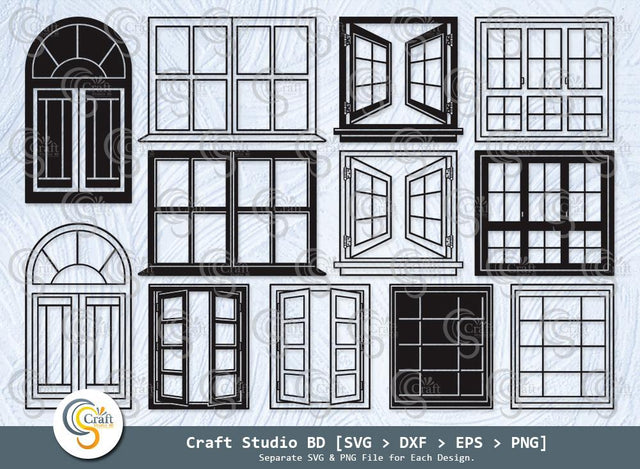 Window Silhouette, Casement Svg, Windows Frame Svg, Gothic Windows Svg, Windows Svg Bundle SVG ETC Craft 