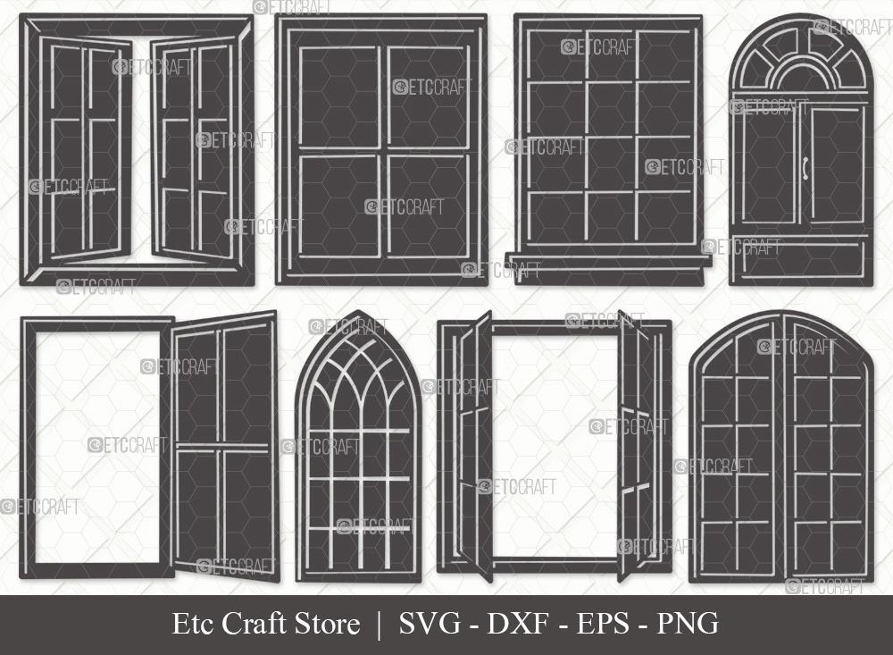Window Silhouette SVG Cut File | Church Windows Svg | Gothic Windows ...