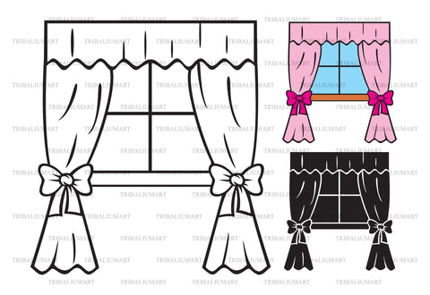 Window with curtain SVG TribaliumArtSF 