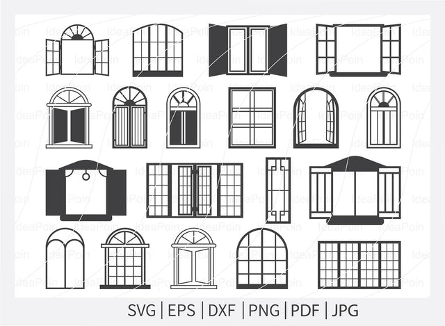 Windows Bundle Svg, Windows svg, Window Frame Png, Casement svg, Window File For Cricut, Windows Vector, Windows Clipart, Windows Silhouette SVG Dinvect 