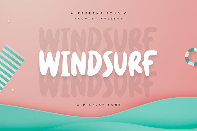 Windsurf - Playful Display Font Font Alpaprana Studio 