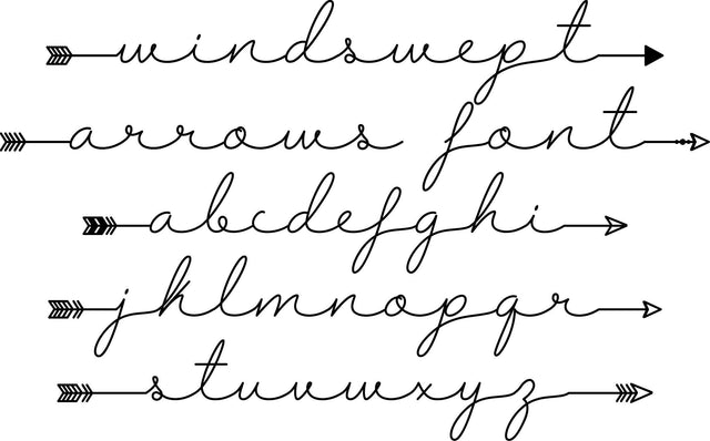 Windswept Arrows Font Font Rivka’s Renditions 