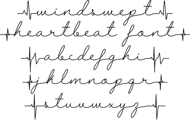 Windswept Heartbeat Font Font Rivka’s Renditions 