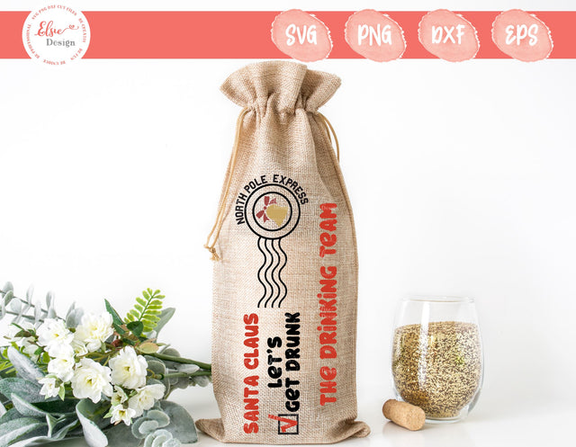 Wine Bag - Christmas Mail - SVG, PNG, DXF, EPS SVG Elsie Loves Design 