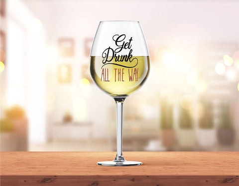 Wine Bag - Get Drunk All The Way - SVG, PNG, DXF, EPS SVG Elsie Loves Design 