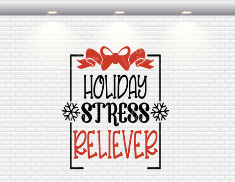 Wine Bag - Holiday Stress Reliever - SVG, PNG, DXF, EPS SVG Elsie Loves Design 