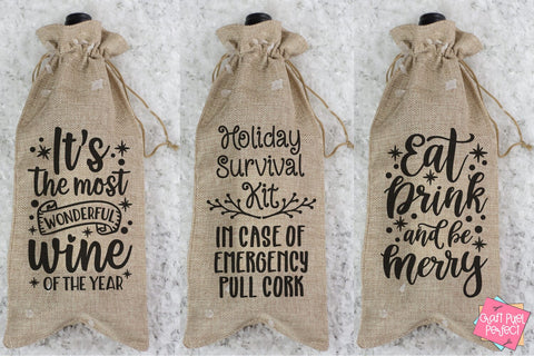 Wine Bag Quotes Bundle, Wine Gift Bag Svg, Wine Svg Designs, Wine Svg Bundle SVG Craft Pixel Perfect 