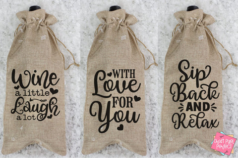 Wine Bag Quotes Bundle, Wine Gift Bag Svg, Wine Svg Designs, Wine Svg Bundle SVG Craft Pixel Perfect 