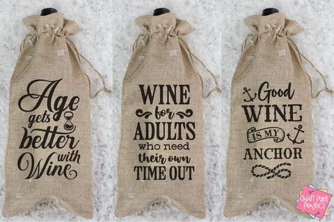 Wine Bag Quotes Bundle, Wine Gift Bag Svg, Wine Svg Designs, Wine Svg Bundle SVG Craft Pixel Perfect 