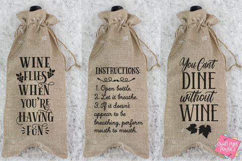 Wine Bag Quotes Bundle, Wine Gift Bag Svg, Wine Svg Designs, Wine Svg Bundle SVG Craft Pixel Perfect 