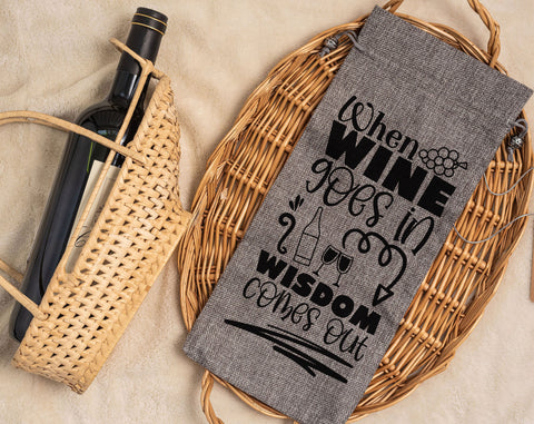 Wine Bag Quotes SVG Bundle, 6 Designs, Wine Tasting Is My Favorite Sport SVG, When Wine Goes In Wisdom Comes Out SVG, Life Is Good But Wine Makes It Better SVG SVG HappyDesignStudio 