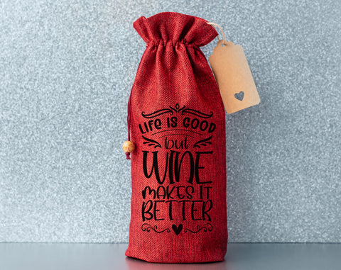 Wine Bag Quotes SVG Bundle, 6 Designs, Wine Tasting Is My Favorite Sport SVG, When Wine Goes In Wisdom Comes Out SVG, Life Is Good But Wine Makes It Better SVG SVG HappyDesignStudio 