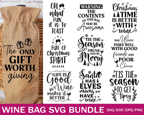 Wine Bag Quotes SVG Bundle, Christmas wine bag, wine bag, wine bag SVG SVG MD mominul islam 