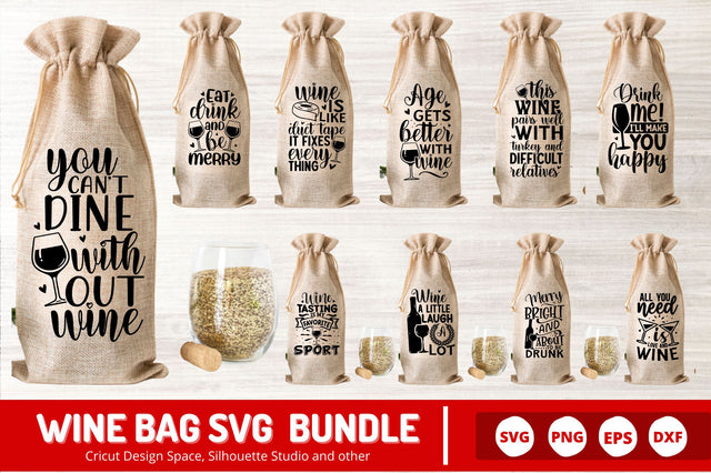 Wine Bag SVG Bundle SVG Regulrcrative 