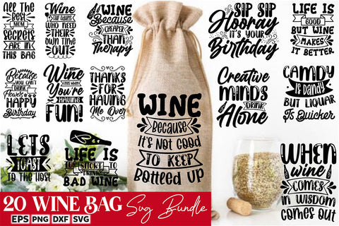 Wine Bag Svg Bundle SVG Rupkotha 