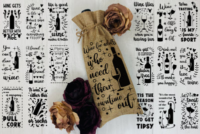 Wine Bag SVG Bundle | Wine Bag Quotes SVG BUndle | Wine SVG Design SVG Fly Design 
