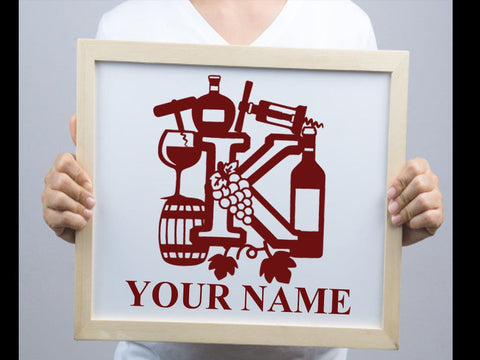 Wine Bottle Alphabets Paper cut SVG Johan Ru designs 