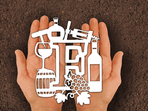 Wine Bottle Alphabets Paper cut SVG Johan Ru designs 