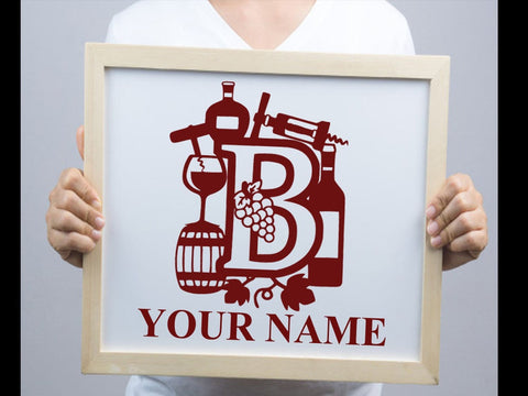 Wine Bottle Alphabets Paper cut SVG Johan Ru designs 