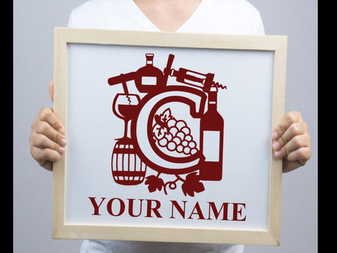 Wine Bottle Alphabets Paper cut SVG Johan Ru designs 