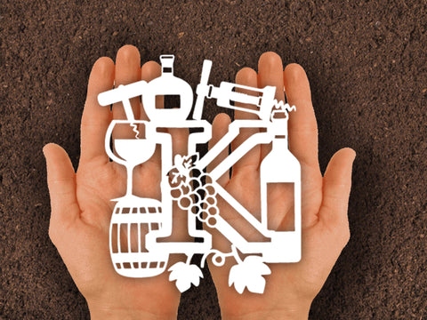 Wine Bottle Alphabets Paper cut SVG Johan Ru designs 