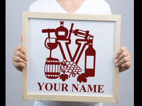 Wine Bottle Alphabets Paper cut SVG Johan Ru designs 