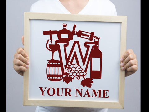 Wine Bottle Alphabets Paper cut SVG Johan Ru designs 