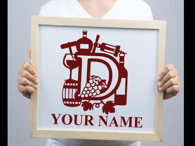 Wine Bottle Alphabets Paper cut SVG Johan Ru designs 